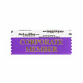 Corporate Member Award Ribbon w/ Gold Foil Print (4"x1 5/8")